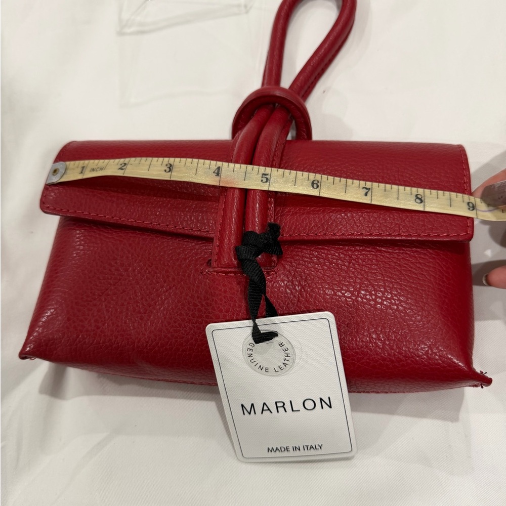 Marlon Firenze Red Leather Crossbody Bag - Picture 12 of 14